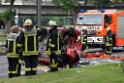 Schwerer VU Pkw Baum Koeln Deutz Messekreisel P203